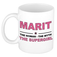 Marit The woman, The myth the supergirl cadeau koffie mok / thee beker 300 ml - thumbnail