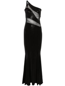 Norma Kamali robe longue Snake en résille - Noir