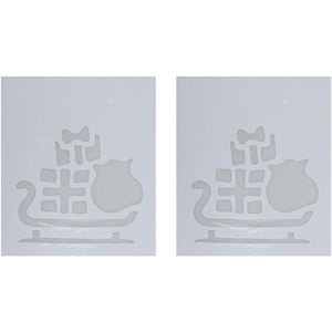 2x Kerst raamsjablonen/raamdecoratie slee plaatjes 35 cm