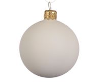 6 Glazen kerstballen mat 6 cm wol wit - Decoris - thumbnail