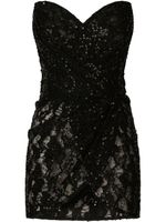 Dolce & Gabbana robe-bustier ornée sequins à coupe courte - Noir