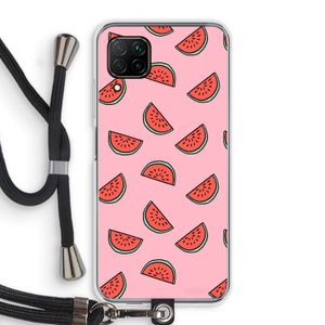 Watermeloen: Huawei P40 Lite Transparant Hoesje met koord