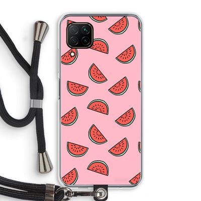 Watermeloen: Huawei P40 Lite Transparant Hoesje met koord