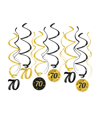 Classy Party Swirls 70 Jaar (12st)