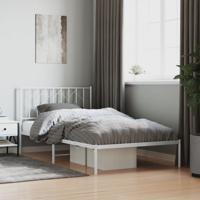 Bedframe met hoofdbord metaal wit 107x203 cm