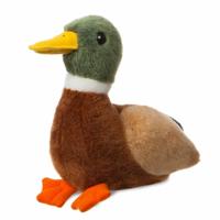 Aurora Pluche eend/woerd vogel knuffel - 20 cm - eenden speelgoed Aurora Pluche eend/woerd vogel knuffel - 20 cm - eenden speelgoed