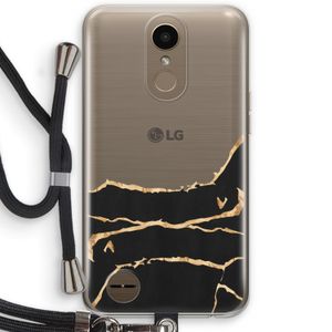 Gouden marmer: LG K10 (2017) Transparant Hoesje met koord