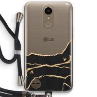 Gouden marmer: LG K10 (2017) Transparant Hoesje met koord