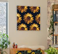 Canvas bloemen Gele zonnebloem