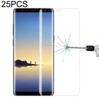 25 stuks voor Galaxy Note 8 0.3 mm 9H oppervlakte hardheid 3D gebogen Silk-Screen volledig scherm gehard glas screen protector (transparant)