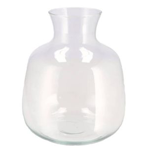 DK Design Bloemenvaas Mira - fles vaas - transparant glas - D24 x H28 cm - Vazen