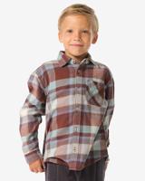 HEMA Kinderoverhemd flanel ruiten bruin (bruin)