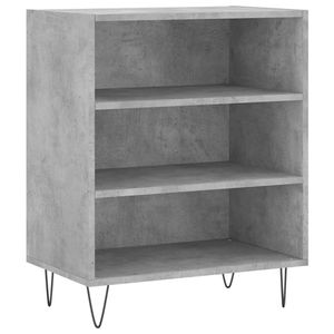 The Living Store Dressoir - Betongrijs - 57 x 35 x 70 cm - Bewerkt hout en ijzer