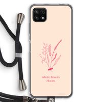 Where flowers bloom: Samsung Galaxy A22 5G Transparant Hoesje met koord