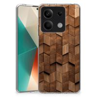 Bumper Hoesje voor Xiaomi Redmi Note 13 5G Wooden Cubes