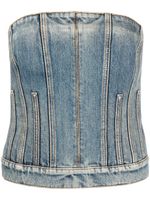 Alexander McQueen haut bustier en jean - Bleu - thumbnail