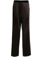 Balmain pantalon droit à logo en jacquard - Marron - thumbnail