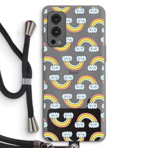 Regenboog: OnePlus Nord 2 5G Transparant Hoesje met koord