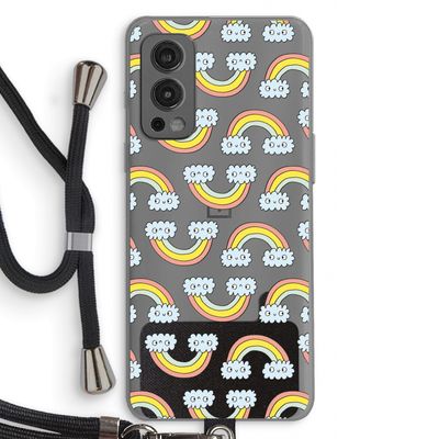 Regenboog: OnePlus Nord 2 5G Transparant Hoesje met koord