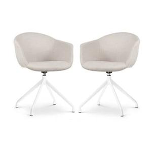 Nolon Nola-Otis Draaibare Eetkamerstoelen Set - Beige - Wit