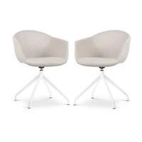 Nolon Nola-Otis Draaibare Eetkamerstoelen Set - Beige - Wit