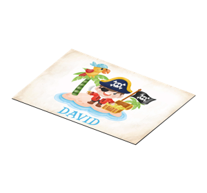 Cartoon piraten placemat met aanpasbare naam