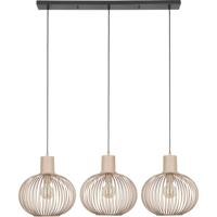 LED Hanglamp - Hangverlichting - Trion Alia - E27 Fitting - 3-lichts - Rechthoek - Zand - Metaal