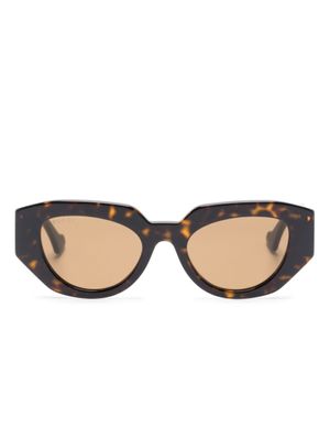Gucci Eyewear lunettes de vue à effet écailles de tortue - Marron