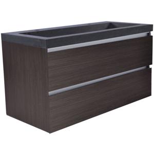 Wiesbaden Vision Onderkast Met 2 Laden - 100x46cm - Houtnerf Grijs