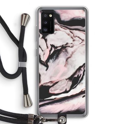 Roze stroom: Samsung Galaxy A41 Transparant Hoesje met koord