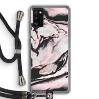 Roze stroom: Samsung Galaxy A41 Transparant Hoesje met koord