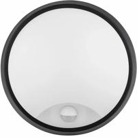 LED Wandlamp met Sensor - Kozolux Sorta - 20W 1600lm - Aanpasbare Lichtkleur 3in1 CCT - IP54 - Rond - Zwart