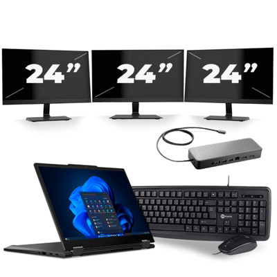 Lenovo ThinkPad X13 - Intel Core i5-10e Generatie - 13 inch - 8GB RAM - 256GB SSD - Windows 11 + 3x 24 inch Monitor