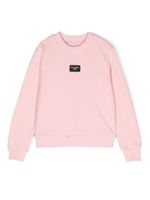 Dolce & Gabbana Kids sweat en coton à logo appliqué - Rose