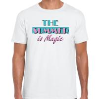 Toppers verkleed T-shirt heren - The summer is Magic - wit - Miami Vice - Tropische feestkleding