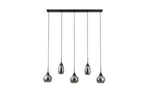 Haluta Industriële Hanglamp - Glazen Hanglamp - 5-lichts - E27 - Smoke Glas