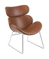 Bendt Fauteuil 'Ida' chroom onderstel, kleur PU cognac Bendt Fauteuil 'Ida' chroom onderstel, kleur PU cognac