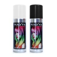 Set van 2x kleuren haarverf/haarspray van 125 ml - Zwart en Wit - thumbnail