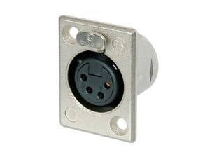 Neutrik NC4FP1 XLR-connector Flensbus, contacten recht Aantal polen: 4 Zilver 1 stuk(s)