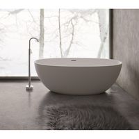 Sub 192 bad vrijstaand 180x80cm met pop up beton grijs, beton grijs - thumbnail