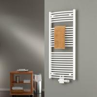 Handdoekradiator HSK Line Round| 60x121.5 cm | CV en/of electrische werking | Wit