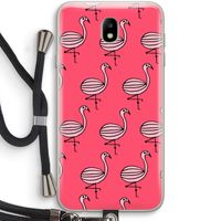 Flamingo: Samsung Galaxy J7 (2017) Transparant Hoesje met koord