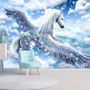 Fotobehang - Pegasus ( Blauw ), premium print vliesbehang