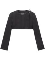 Courrèges veste crop à fines rayures - Noir