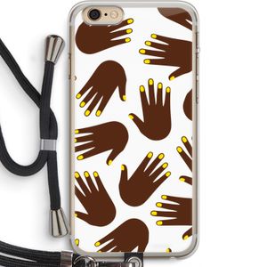 Hands dark: iPhone 6 PLUS / 6S PLUS Transparant Hoesje met koord