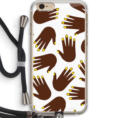 Hands dark: iPhone 6 PLUS / 6S PLUS Transparant Hoesje met koord