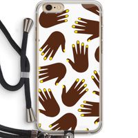 Hands dark: iPhone 6 PLUS / 6S PLUS Transparant Hoesje met koord