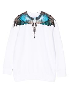 Marcelo Burlon County Of Milan Kids sweat en coton mélangé à imprimé Wings - Blanc