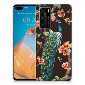 Huawei P40 TPU Hoesje Pauw met Bloemen