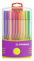 Viltstift STABILO Pen 68 ColorParade antraciet/roze etui ÃƒÆ’ 20 kleuren